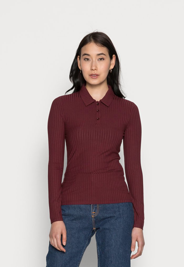 Hauts Anna Field RIBBED Rouge Foncé Femme | YWS-1672187